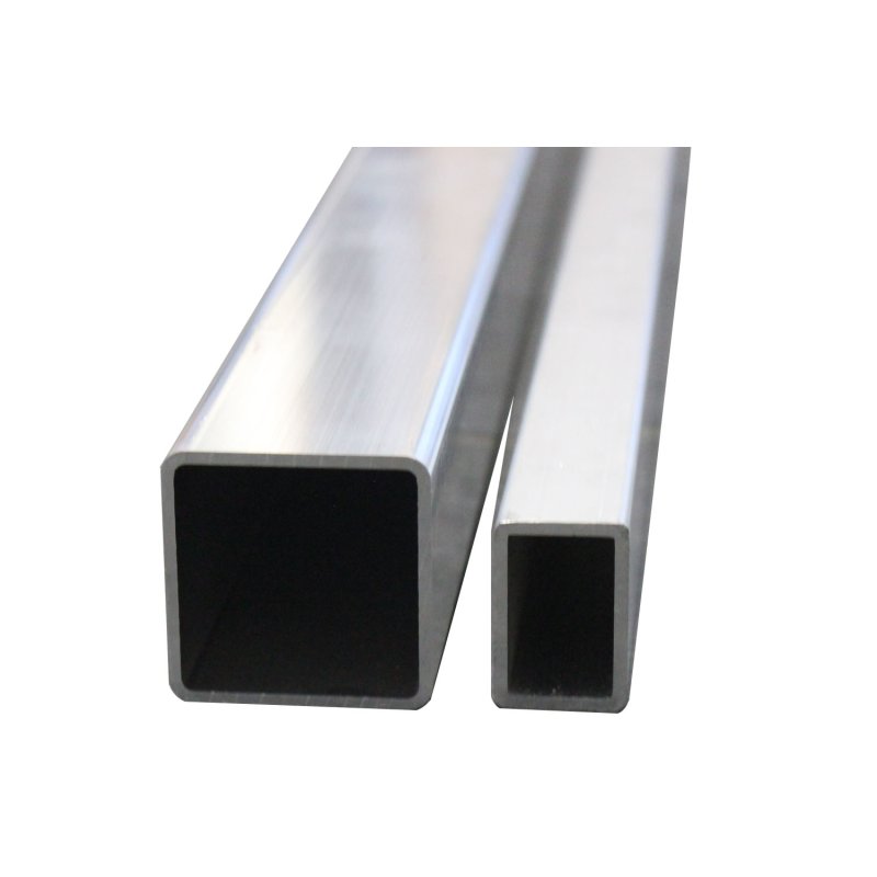 Aluminium Formrohr 50 x 50 x 3 R2 mm, 500 mm ± 5mm, Alu Rohr quadrati